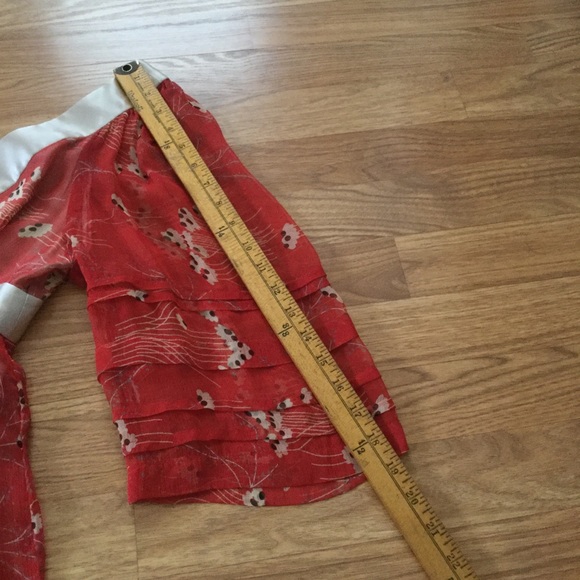 Development by Erica Davies Red 100% Silk Floral Print Dress EUC - Picture 14 of 16